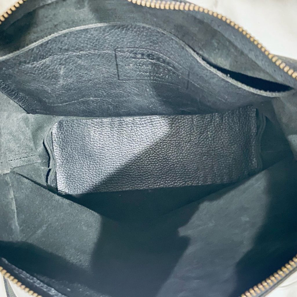 Handmade Black Leather Crossbody Hobo Purse - Picture 7 of 12